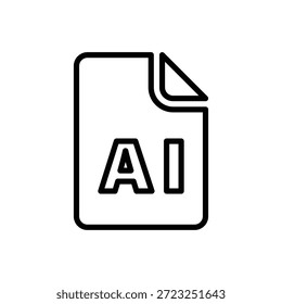 Icono de archivo Ai, gráficos de Vector de línea