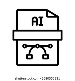 Ai File line icon, editable vector icon, pixel perfect, illustrator ai file