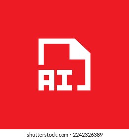 ai file type flat icon, graphic resource template, vector illustration.