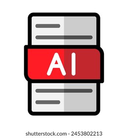 Iconos planos de tipo de archivo Ai. archivos de documento formato Diseño gráfico de esquema