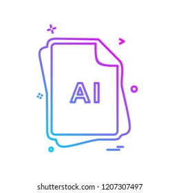 AI file type icon design vector