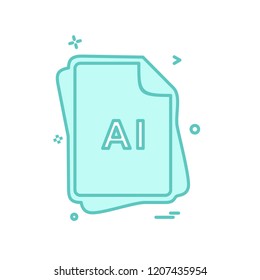 AI file type icon design vector