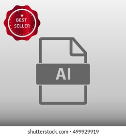 AI File Type Vector Icon Illustration