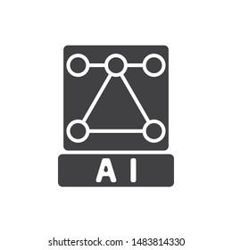 AI files type icon. flat simple pictogram. Illustrator file format vector illustration