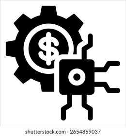 AI Finance Concept Glyph Icon Vector Illustration