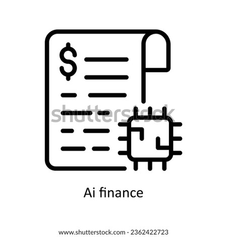 Ai Finance vector  outline Icon Design illustration. Artificial intelligence Symbol on White background EPS 10 File
