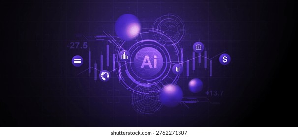 Concepto fintech AI con