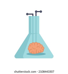 Ai flask brain icon. Flat illustration of ai flask brain vector icon isolated on white background
