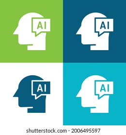 AI Flat four color minimal icon set