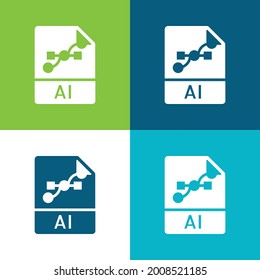 AI Flat four color minimal icon set