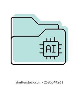 Ai Folder color shadow thinline icon, editable vector icon, pixel perfect, illustrator ai file 