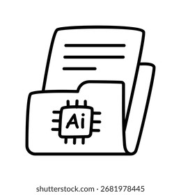 Ai Folder doodle icon eps 10 file