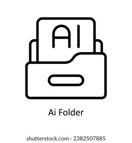 Ai Folder vector  outline Design illustration. Symbol on White background EPS 10 File 