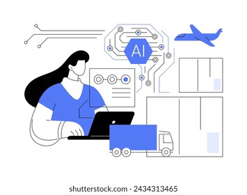 AI Forecasting for Efficient Supply Chain abstract concept vector illustration. Supply Chain Management. Predict demand to optimize supply chain operations. AI Technology. abstract metaphor.