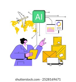 AI Forecasting for Efficient Supply Chain ilustração abstrata do vetor do conceito. Gerenciamento da cadeia de fornecimento. Preveja a demanda para otimizar as operações da cadeia de suprimentos. Tecnologia AI. metáfora abstrata.