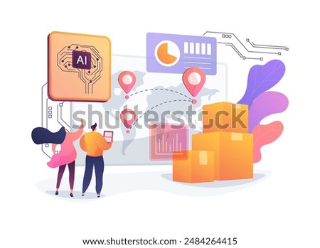AI Forecasting for Efficient Supply Chain abstract concept vector illustration. Supply Chain Management. Predict demand to optimize supply chain operations. AI Technology. abstract metaphor.