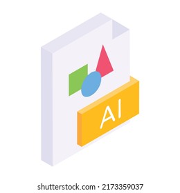 Icono de formato Ai diseñado en estilo 3d 