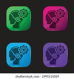 AI four color glass button icon