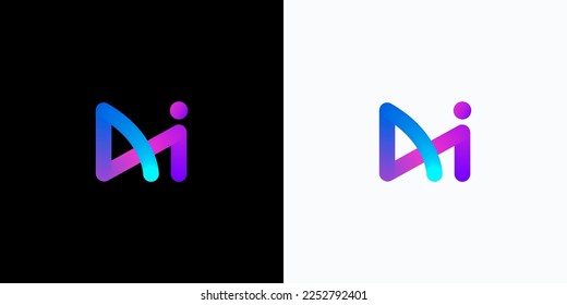 Ai - futuristic and Modern brand identity design. Innovative Logo Design for letter A and I. 