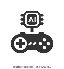 Ai gaming icon, Vector graphics