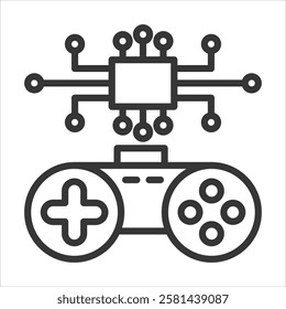 Ai Gaming Icon Vector Illustration Outline