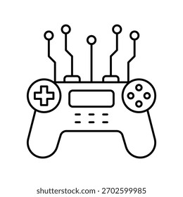 Ai Gaming icon with white background vector stock illustration