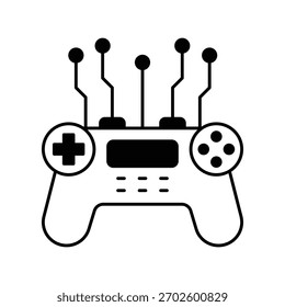 Icono de Ai Gaming con fondo blanco Vector Ilustración de stock