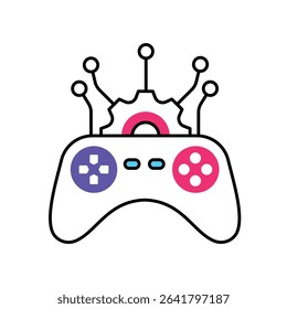 Ai Gaming Vector Filled outline illustration style icon. EPS 10 file