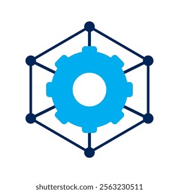 ai gear connection icon isolated