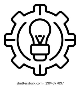 Ai gear idea icon. Outline ai gear idea vector icon for web design isolated on white background