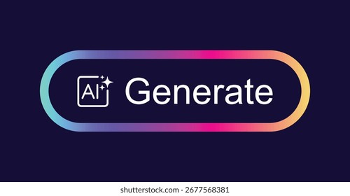 Botão Gerar AI. Ícone de inteligência artificial. Gerar símbolos de IA.	