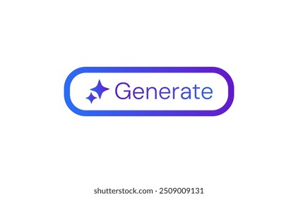 AI Generate Button Icon, AI Icon for websites. Artificial intelligence and Machine learning technology concept.Vector illustration of Artificial intelligence Generate icon. Neumorphism style.