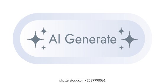 AI Generar Botón aislado sobre fondo transparente. Icono de Inteligencia Artificial diseñado para generar texto para App, Sitios web, UI, UX. Concepto de Vector de la herramienta de asistencia informática de IA generativo