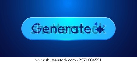 AI Generate button. User interface. Artificial intelligence. Vector illustration