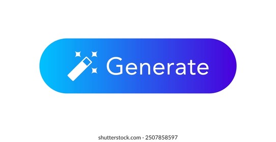 AI Generate Button. Vector Button for AI Generator App. Artificial Intelligence Generate Button for User Interface (UI), Web Design, App, Online Tool.