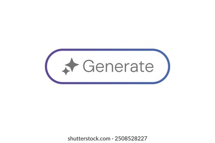 AI Generate Button. Vector Button for AI Generator App. AI Icon for websites. Artificial intelligence and Machine learning technology concept. Chat with AI. UI UX design, Vector illustration.