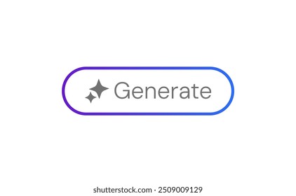 Botão Gerar AI. Botão de vetor para o AI Generator App. Ícone de IA para sites. Inteligência artificial e conceito de tecnologia de aprendizagem de máquina. Converse com a IA. UI design UX, ilustração de vetor.