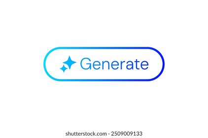 AI Generate Button. Vector Button for AI Generator App. AI Icon for websites. Artificial intelligence and Machine learning technology concept. Chat with AI. UI UX design, Vector illustration.