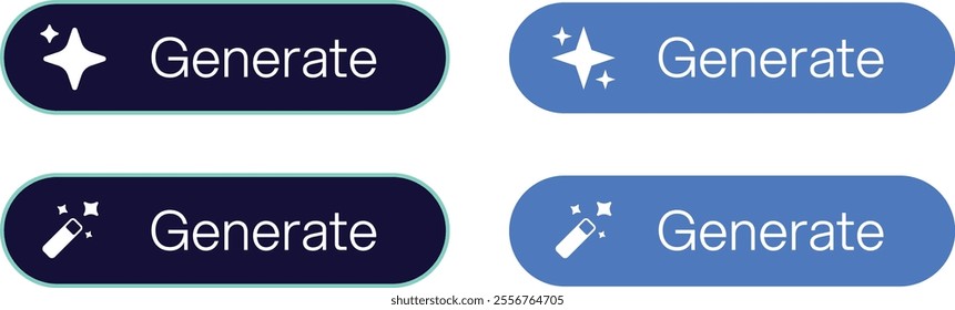 AI Generate Buttons for Artificial Intelligence (AI) Image Generator, Video Generator, Text Generator