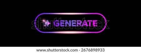 AI Generate glossy button vector icon, futuristic neon glow design for a website or application, creative user interface element, Artificial intelligence generate button