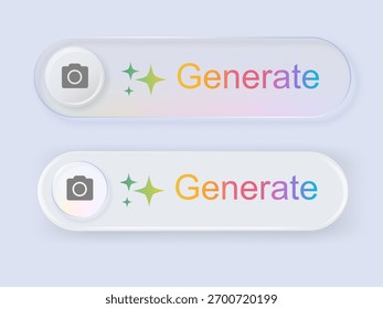 Generar Botón de Imagen. Imagen de Generar o Botón de arte. Elementos de UX de interfaz de usuario de Vector. Vector