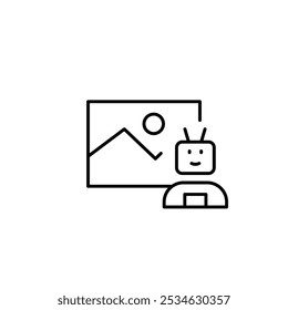 ai generate image thin outline icon vector design good for web or mobile app