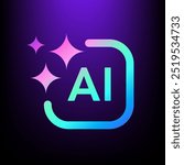 AI Generate logo, Artificial Intelligence colorful rainbow Gradient icon modern minimal Stars icon vector design , for your futuristic website or application image generator with AI