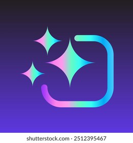 AI Generate logo, Artificial Intelligence colorful rainbow Gradient icon modern minimal Stars icon vector design , for your futuristic website or application image generator with AI