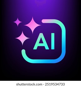 AI Gerar logotipo, Inteligência Artificial colorido arco-íris ícone Gradiente moderno mínimo Estrelas ícone vetor design , para o seu site futurista ou gerador de imagem de aplicativo com AI