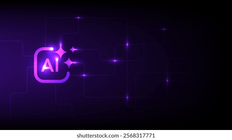 AI Generate logo, Artificial Intelligence colorful rainbow Gradient icon modern minimal Stars icon vector design , circuit lines data for your futuristic website or application image generator with AI