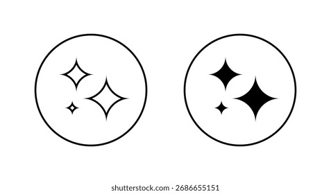AI generate sparkle icon in circular outline. Artificial intelligence magic and smart effect symbol