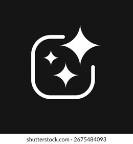 AI generate star white icon design