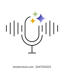 AI Generated Audio Vector icon. Voice Synthesis, Music Creation, AI-Powered Sound Design, Automated Audio Editing, Creative Audio Tools.