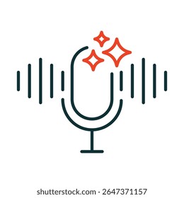 Ícone do Vetor de Áudio Gerado pelo AI. Síntese De Voz, Geração De Som, Criação Automatizada De Música, Ferramentas De Áudio Alimentadas Por IA, Soluções De Áudio Criativo.